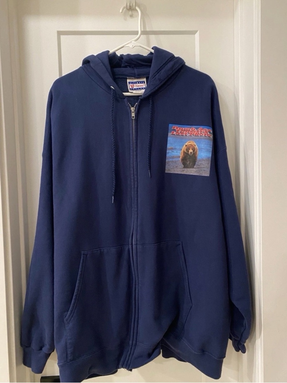 Dumb Ass Tourist Last Photo Hanes Navy Zip Hoodie
